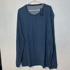 Club Room Men's Long Sleeve Thermal Henley - Slate Blue Size XL